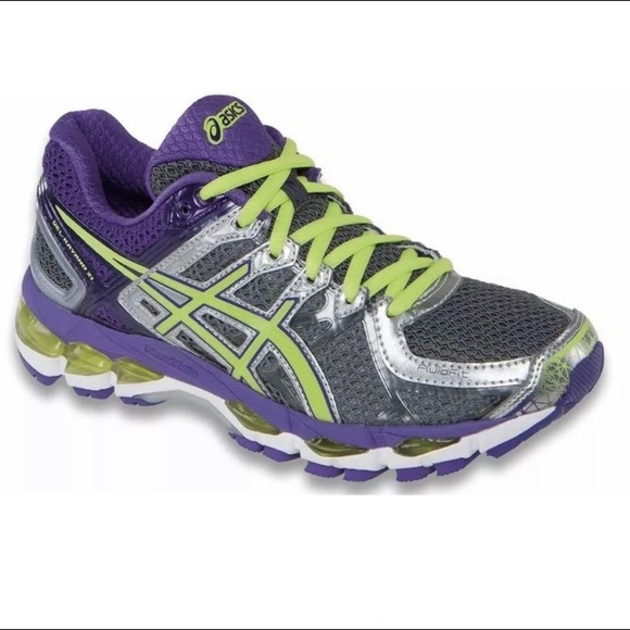Asics Gel Kayano 21 Charcoal/Purple/Hazard Green/Silver - Picture 1 of 5